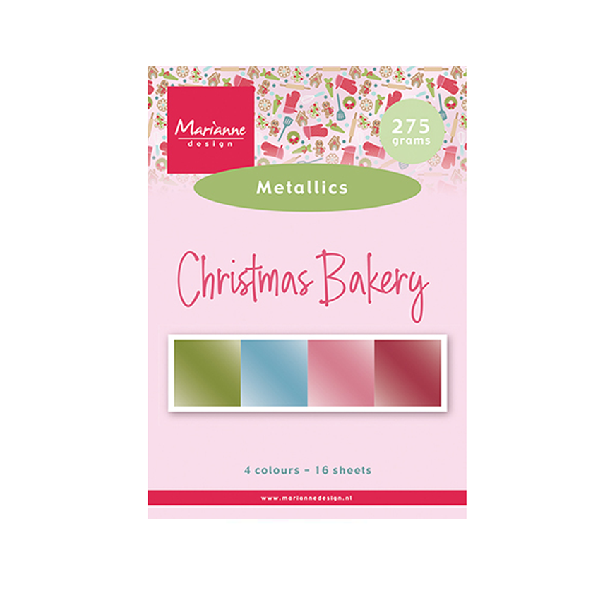 PK9197, Christmas Bakery by Marleen, Metallics, paper pad, Marianne design, jej hobby