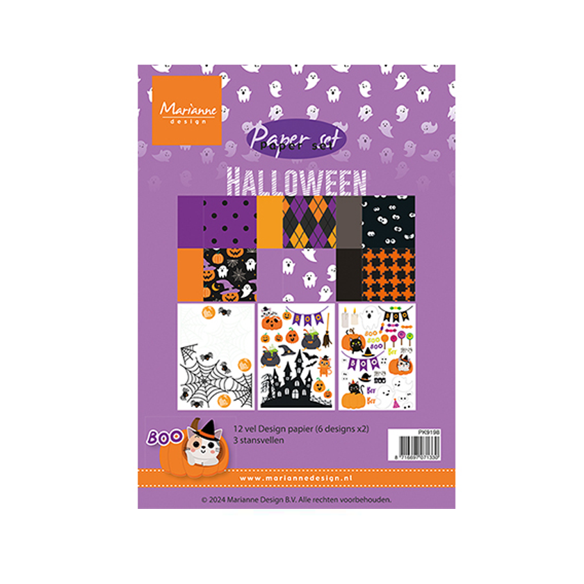 PK9198, Halloween, paper set, Marianne design, jejhobby
