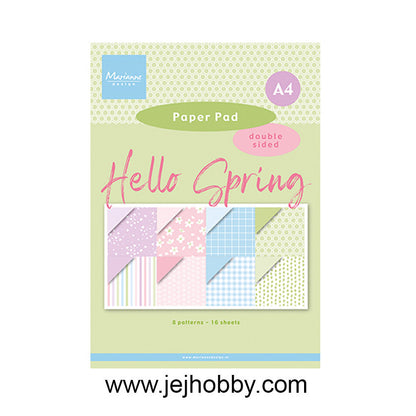 PK9199, Hello Spring, paper pad, Marianne design, jej hobby