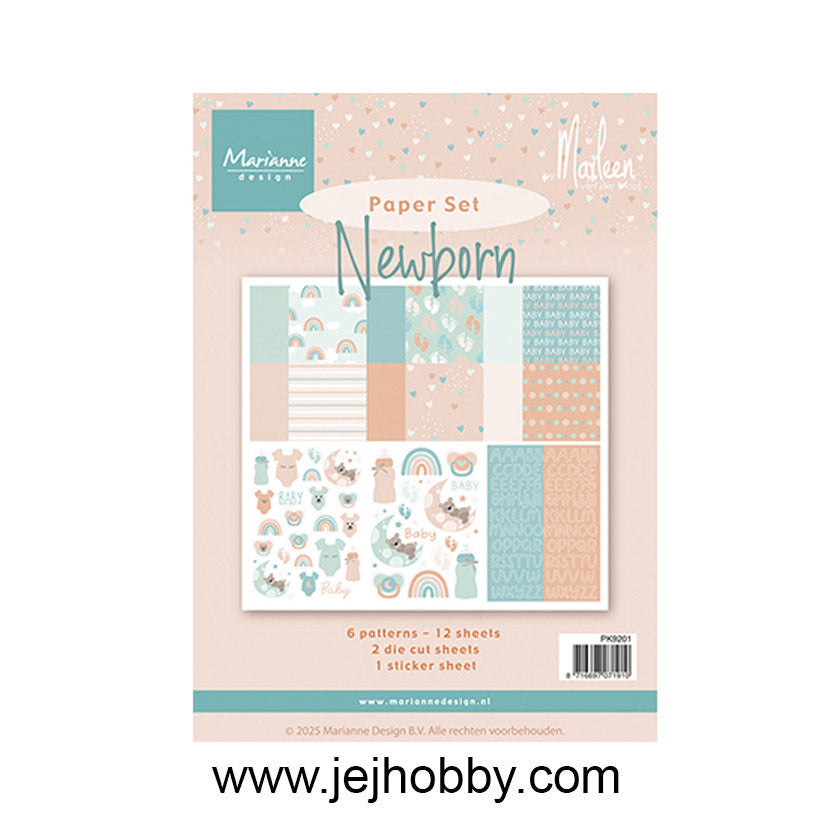 PK9201 paperset, New born by Marleen, Marianne design, jej hobby