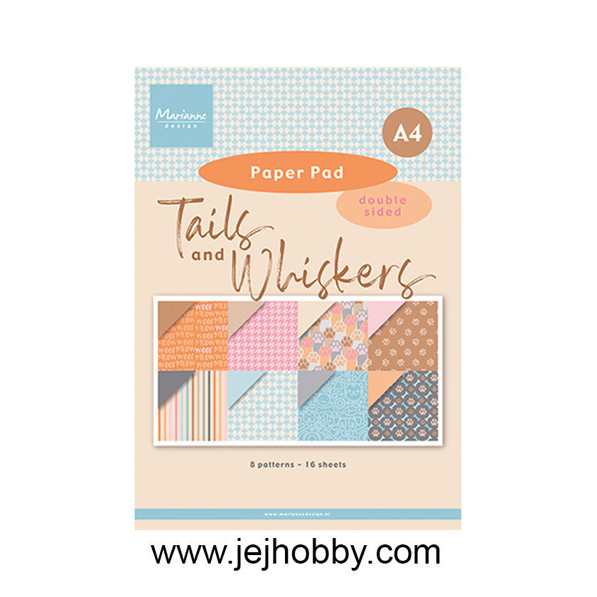 PK9202 Paper pad Tails & Whiskers   van Marianne design. Perfect voor hobby.