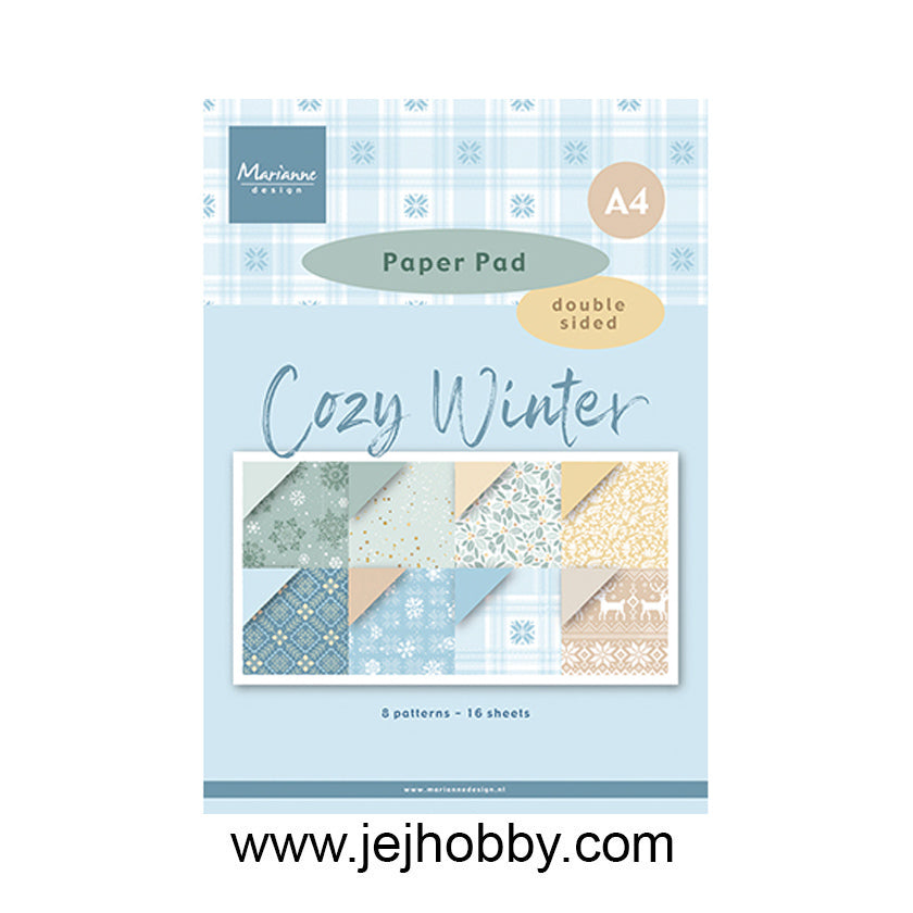 PK9212, cozy winter, paper pad, Marianne design, jej hobby