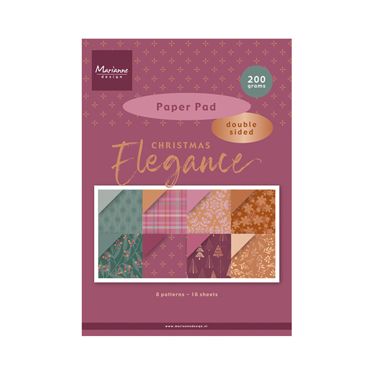 PK9223 paper pad Christmas Elegance van Marianne design