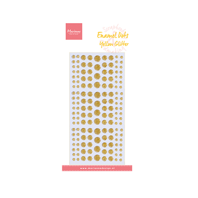 PL4530 Marianne Design. Enamel dots Yellow glitter. Jej hobby