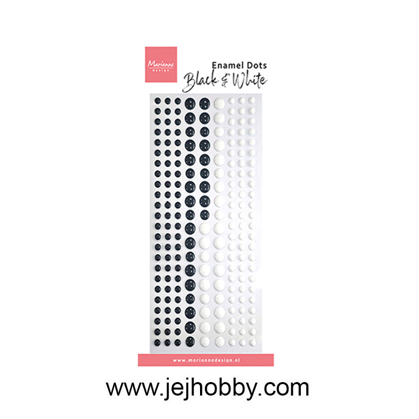 PL4537, Black & white enamel dots, Marianne Design, Jej hobby