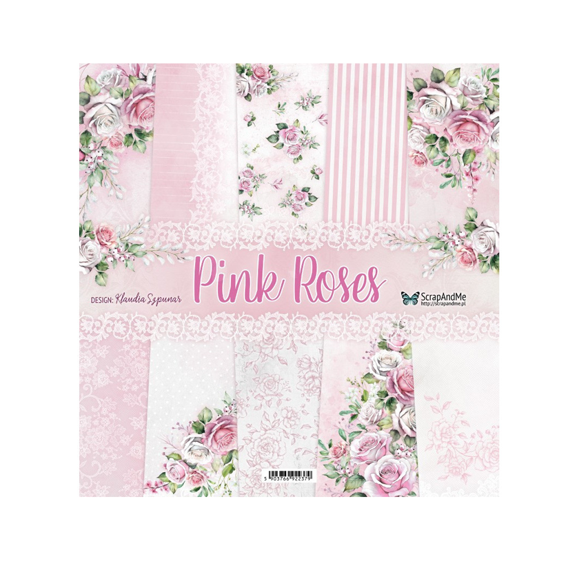 PR-11, Scrap and Me, Pink roses, paper pad, jej hobby
