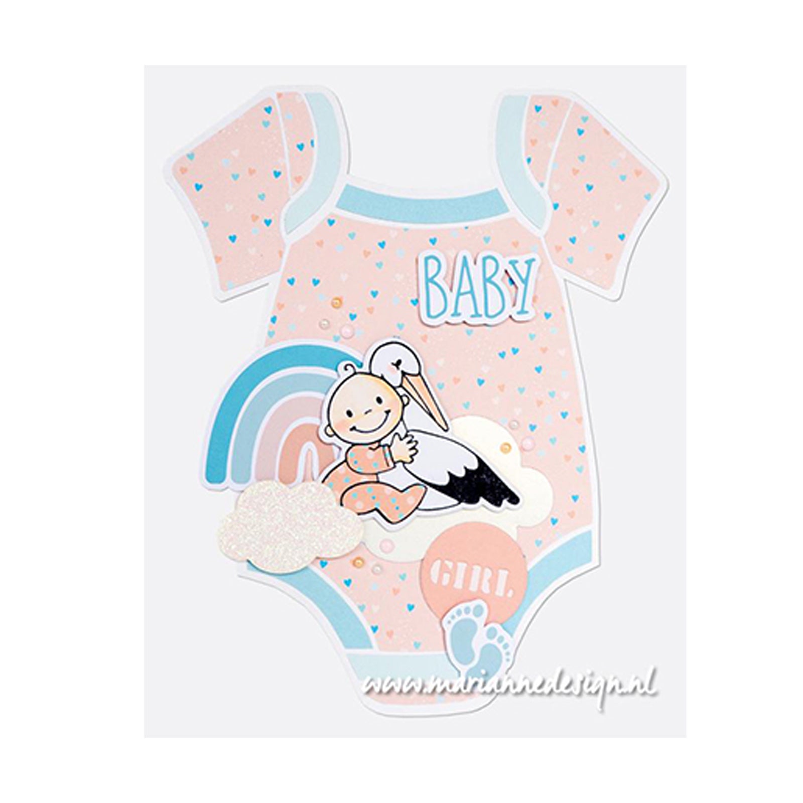 Dit is een voorbeeldkaart gemaakt met de PS8177 Onesie by Marleen van Marianne Design.