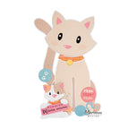 Voorbeeldkaart gemaakt met de PS8179 craft stencil- sitting cat by Marleen van Marianne Design