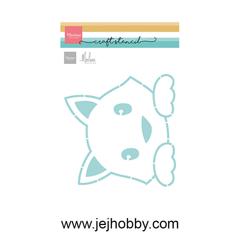 PS8180 Sitting cat by Marleen stencil van Marianne Design. Dit is een stencil voor hobby.