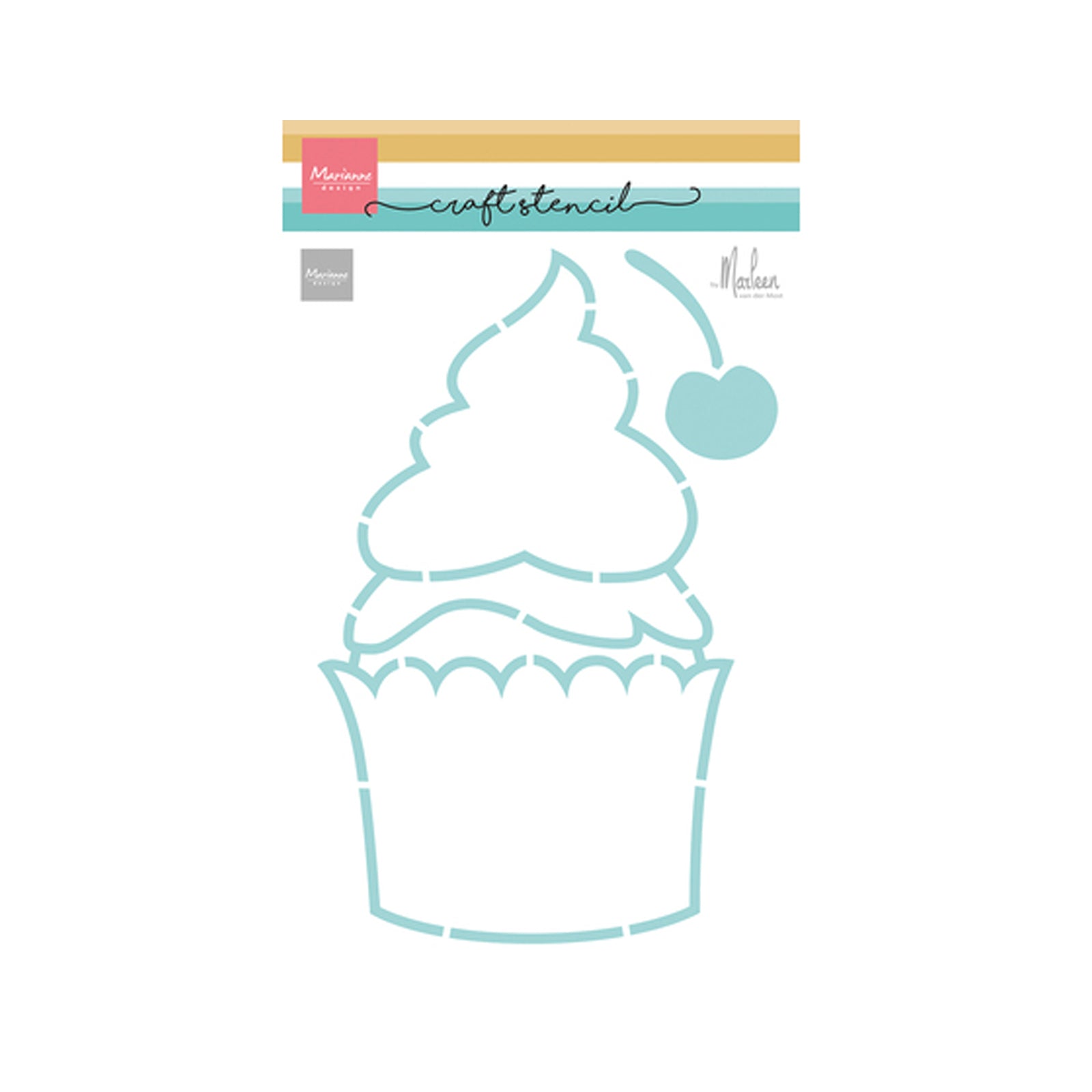 PS8194 Craft Stencils Cup Cake by Marleen van Marianne Design. Dit is een stencil voor hobby