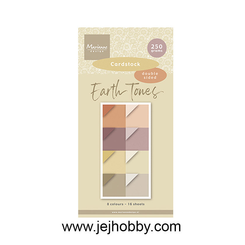 Pk9205, Earth tones Cardstock van Marianne design. Dit een een paper pad met cardstock voor hobby