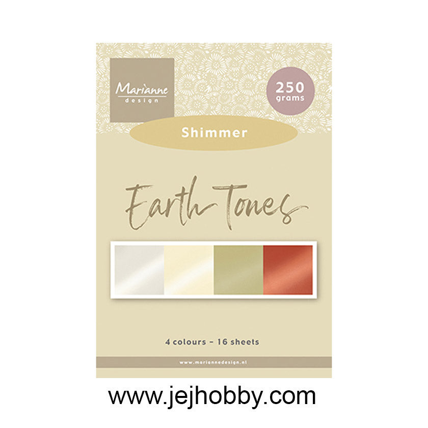 Pk9206 Earth tones shimmer van Marianne design. Dit is metallic papier voor hobby