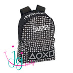 Playstation backpack, rugzak met playstation iconen met naam.