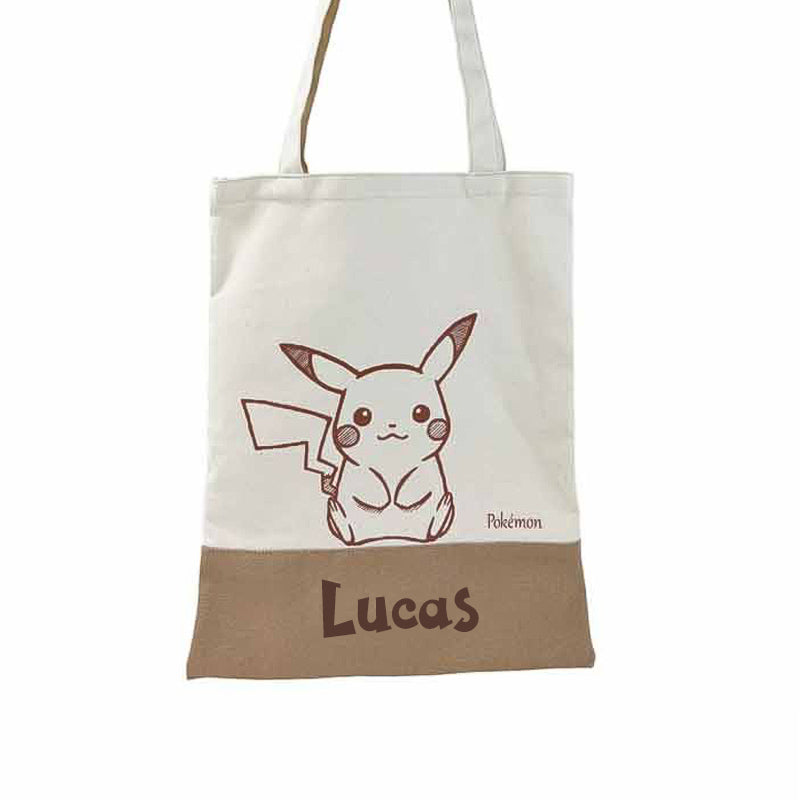 Pokemon Pikachu shopping bag, gepersonaliseerd met naam van jej hobby.