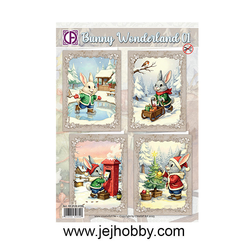 RE2530-0186, Bunny wonderland, creative cut outs, creatief art, jej hobby