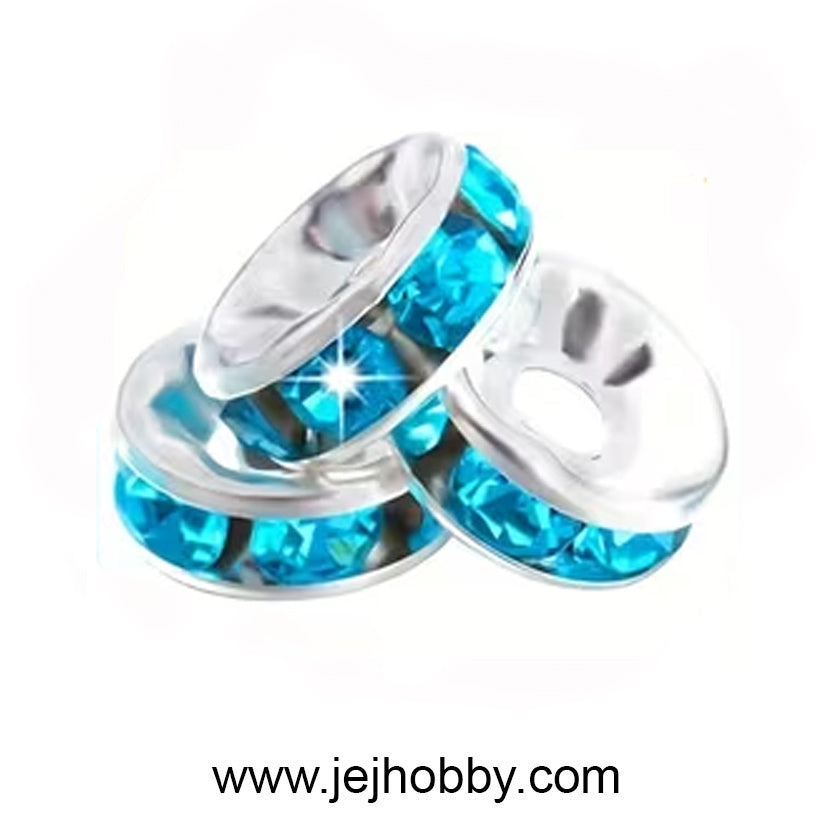 Rhinestone spacer blauw
