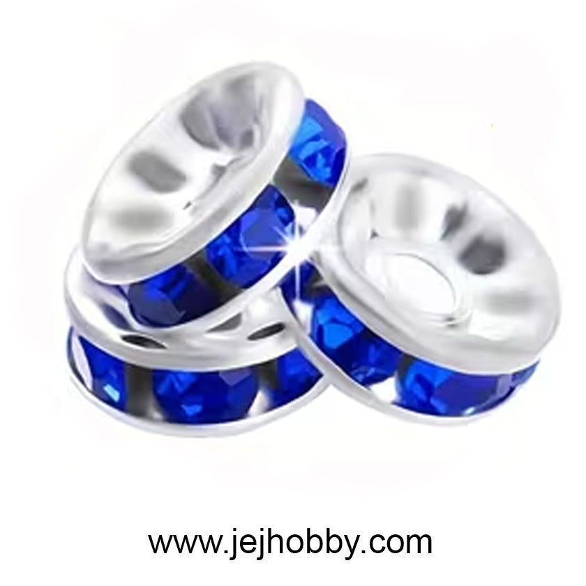 Rhinestone spacer donkerblauw