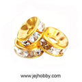 Rhinestone spacer goud-crystal