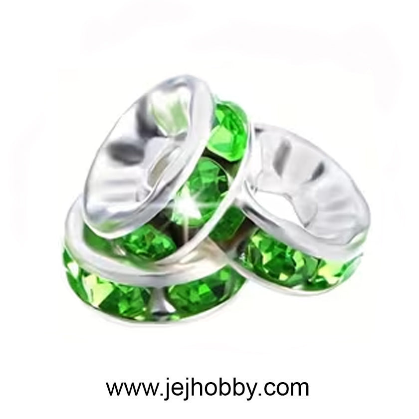 Rhinestone spacer groen