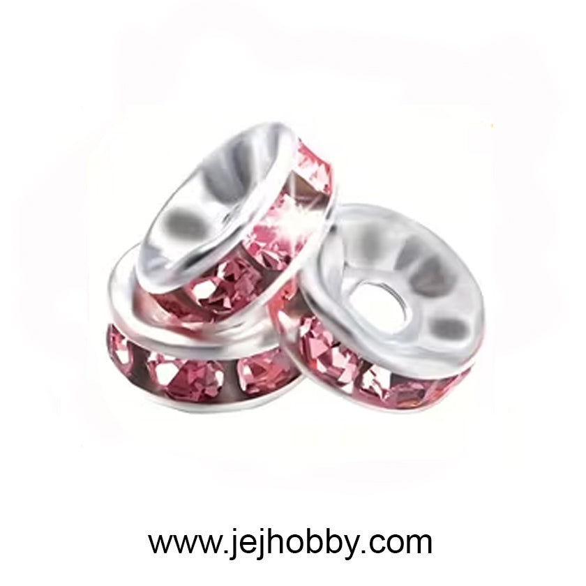 Rhinestone spacer roze