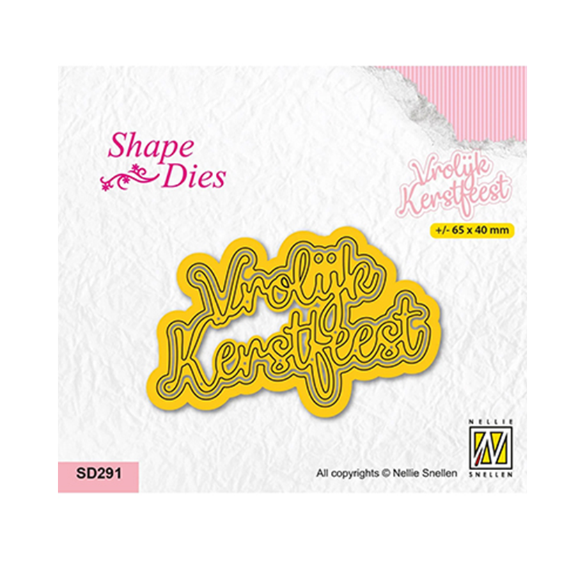 Nellie Snellen shape dies Vrolijk kerstfeest