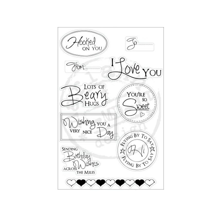 Clear stamps Marianne design teksten