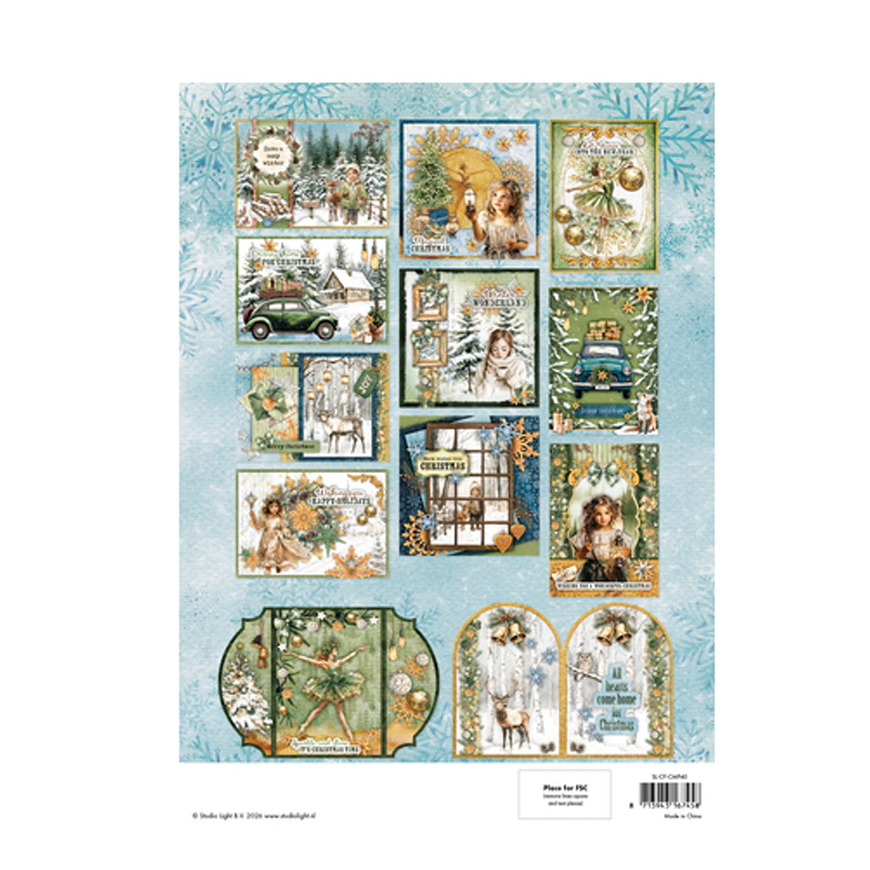 achterkant van de SL-CF-CMP40 card making pad Christmas forest van Studio Light, Jej hobby
