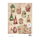 Studio Light Cottage Christmas Die-Cut Paper Pad DIY Lanterns (SL-CF-DCPP515) op A4-formaat met voorbeelden van voorgestanste papieren kerstlantaarns, sneeuwpoppen en honden
