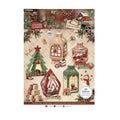 Studio Light Cottage Christmas Die-Cut Paper Pad DIY Lanterns (SL-CF-DCPP515) op A4-formaat met voorbeelden van voorgestanste papieren kerstlantaarns, sneeuwpoppen en honden