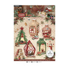Studio Light Cottage Christmas Die-Cut Paper Pad DIY Lanterns (SL-CF-DCPP515) op A4-formaat met voorbeelden van voorgestanste papieren kerstlantaarns, sneeuwpoppen en honden