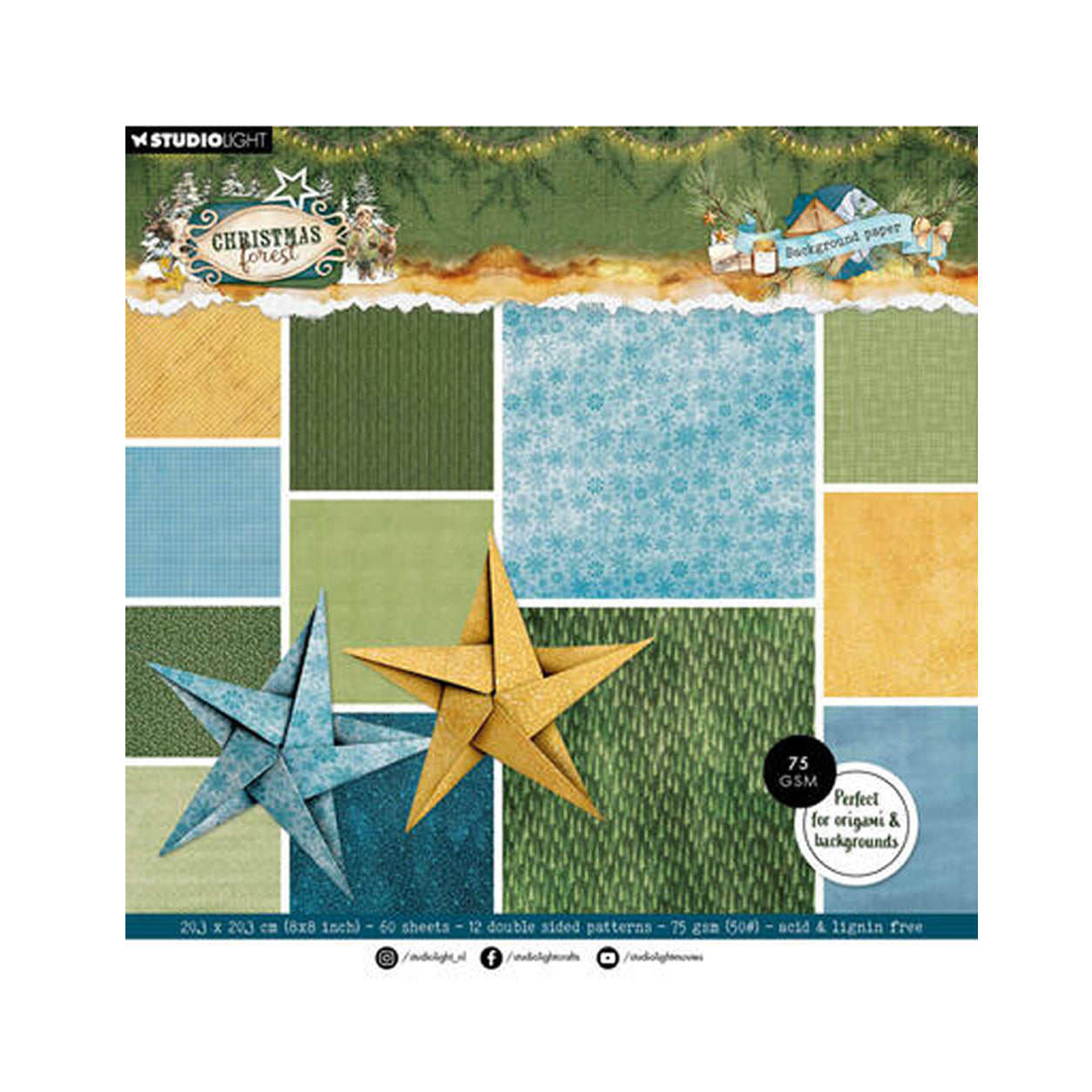 SL-CF-DPP476 Christmas forest background paper van Studio Light