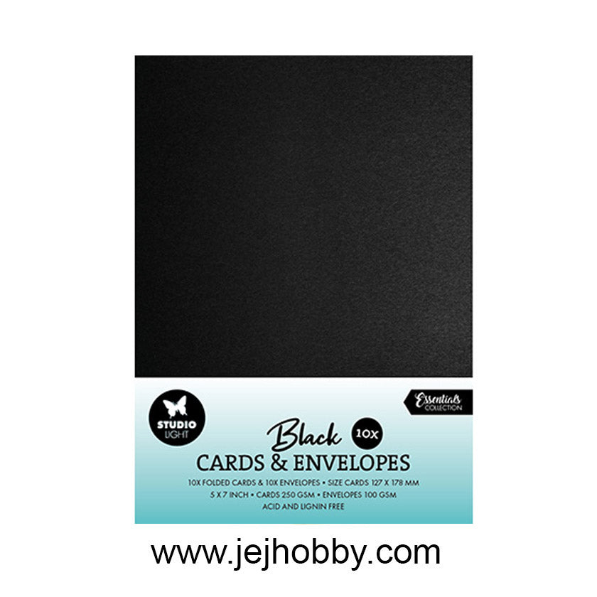 SL-CO-CE07, kaarten & Enveloppen black, Studio light, jej hobby