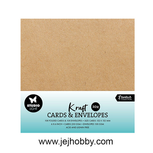 SL-CO-CE12 Cards & Envelopes kraft, Studio light, jej hobby