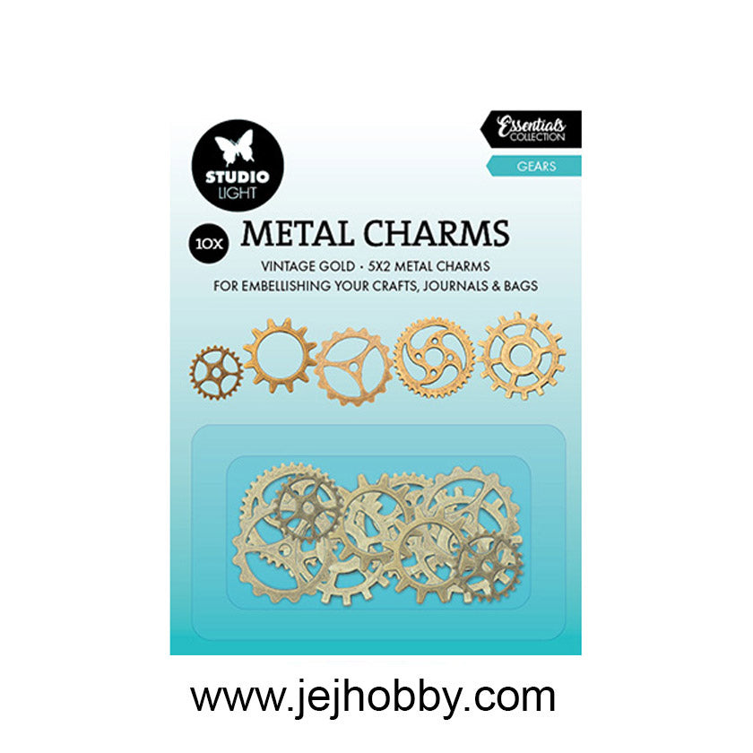 SL-CO-CHARM03, Metal Charms Gears, Studio Light, jej hobby
