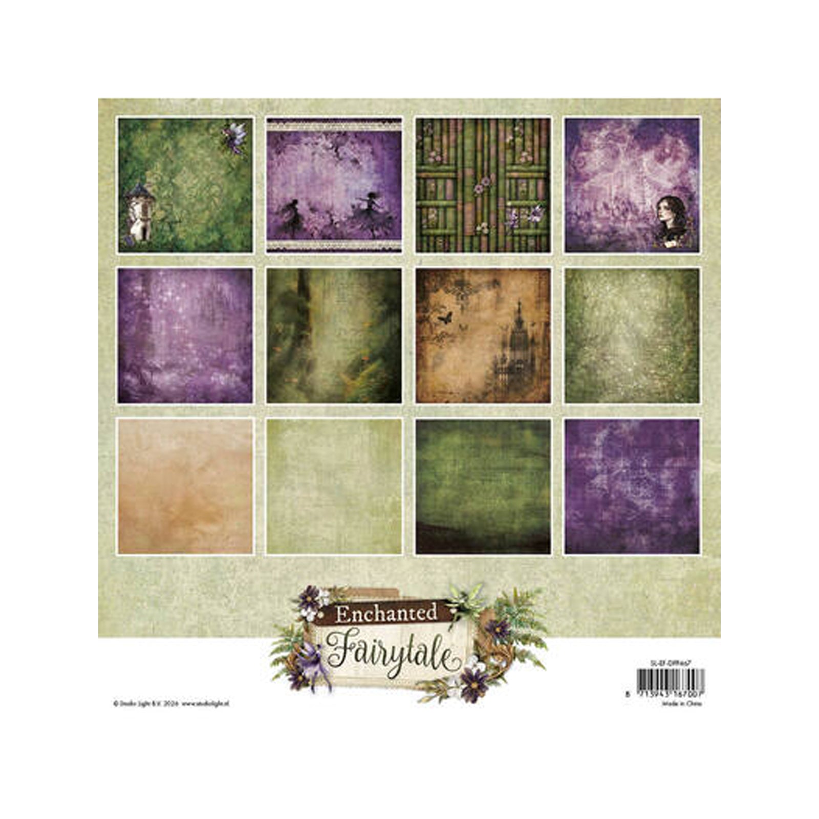 SL-EF-DPP467 patronen van de  Enchanted Fairytale Background paper pad van studio light voor hobby.