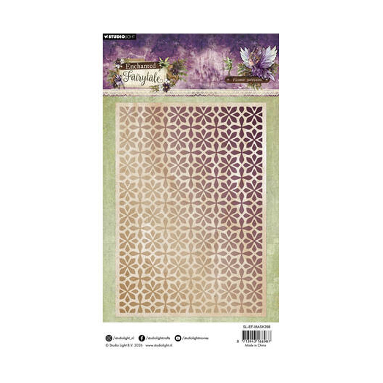 SL-EF-Mask398 Floral pattern Enchanted Fairytale van Studio Light. Dit is een mask stencil voor hobby