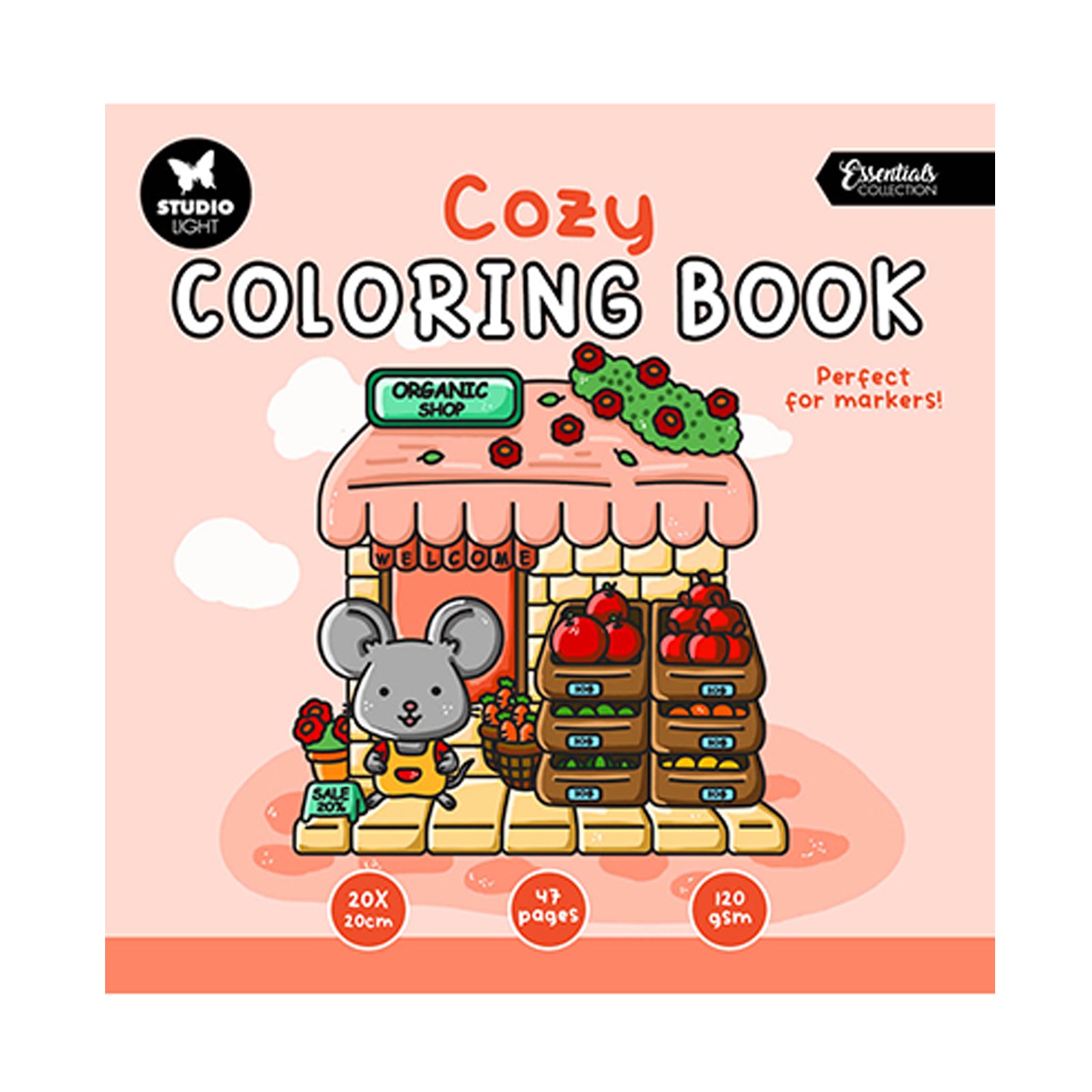 SL-ES-CB02 Coloring Book Cozy van studio light voor het kleuren met markers.