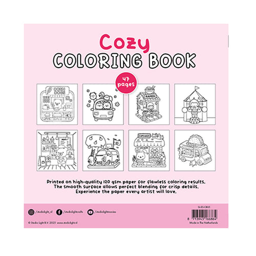 SL-ES-CB05 coloring Book Cozy van studio light voor het kleuren met markers.