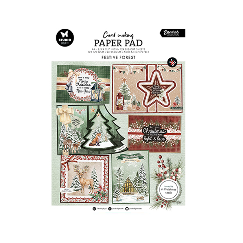 SL-ES-CMP13, Studio Light, card making paper pad, Festive Forest, jej hobby