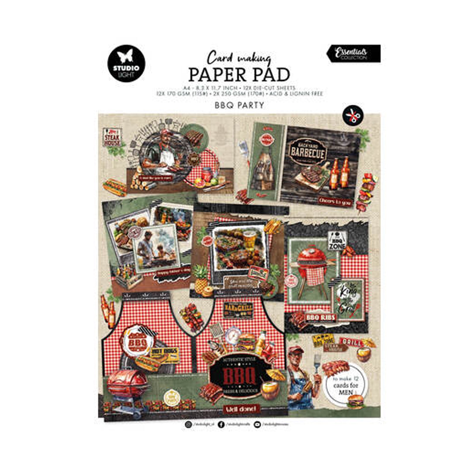 SL-ES-CMP27 BBQ party card making paper pad van Studio Light voor het maken van kaarten