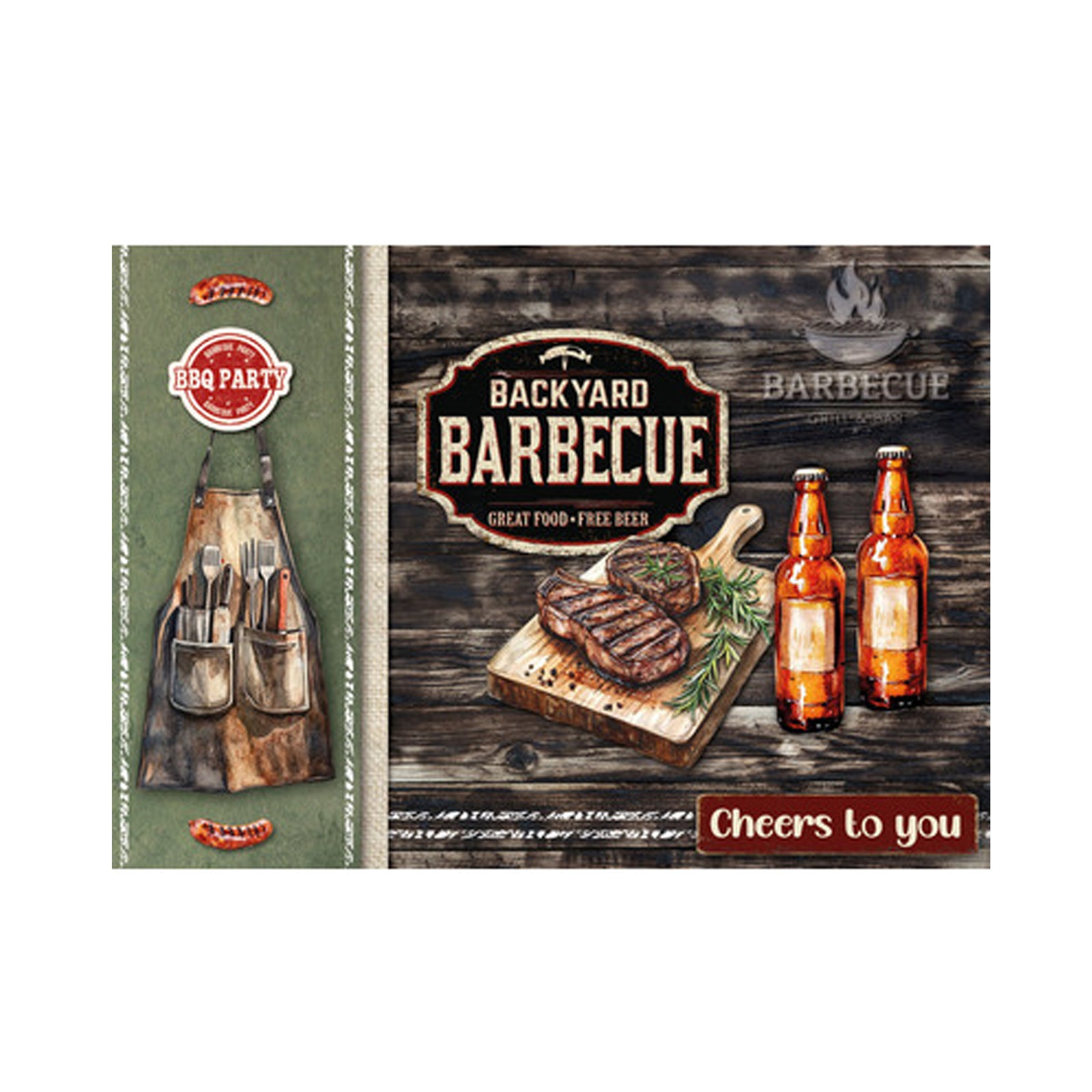 Voorbeeldkaart gemaakt met de SL-ES-CMP27 BBQ party card making paper pad van Studio Light voor het maken van kaarten