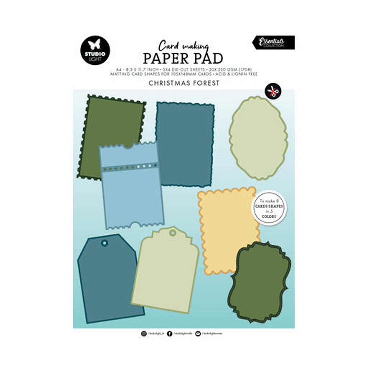 SL-ES-CMP34 card making pad Christmas forest van Studio Light