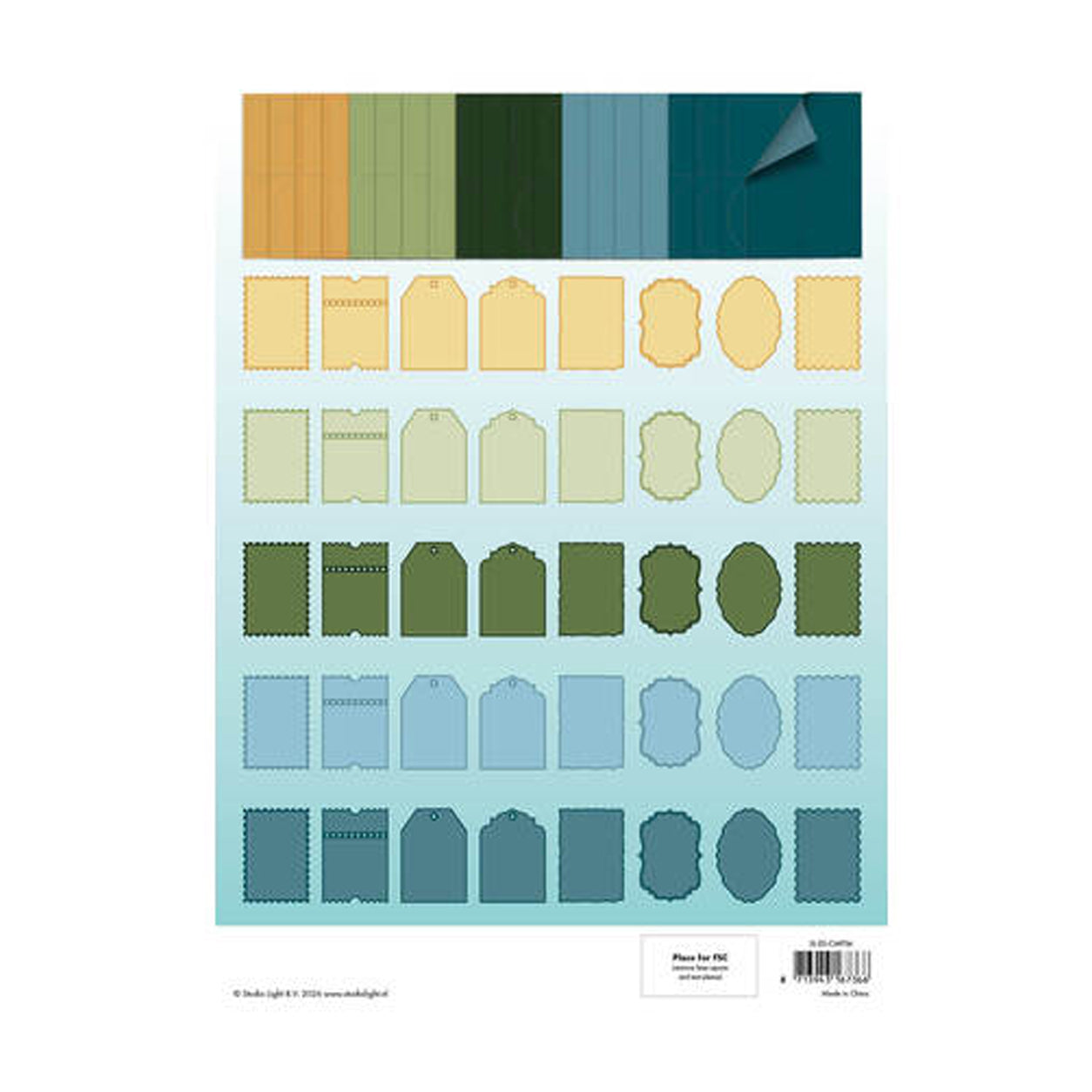 achterkant van de SL-ES-CMP34 card making pad Christmas forest van Studio Light