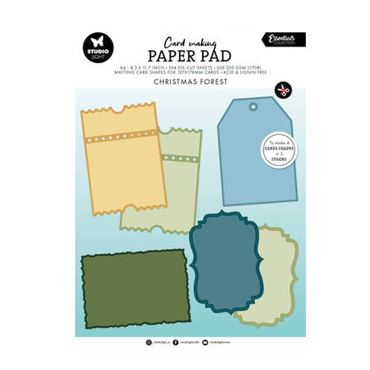 SL-ES-CMP35 card making pad Christmas forest van Studio Light