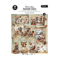 Studio Light Essentials Card Making Paper Pad Warm Winter CMP46 A4-blok met voorgestanste afbeeldingen van een haardvuur, blokhut en huisdieren voor 12 winterkaarten.