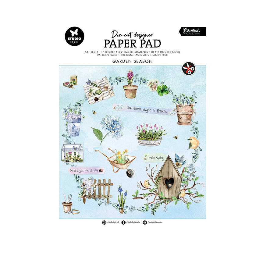 Studio Light die cut paper pad essentials Garden season