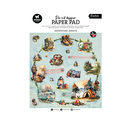 SL-ES-DCPP170. Studio light. Die-cut. Paper Pad. Adventure awaits Essentials. jej hobby