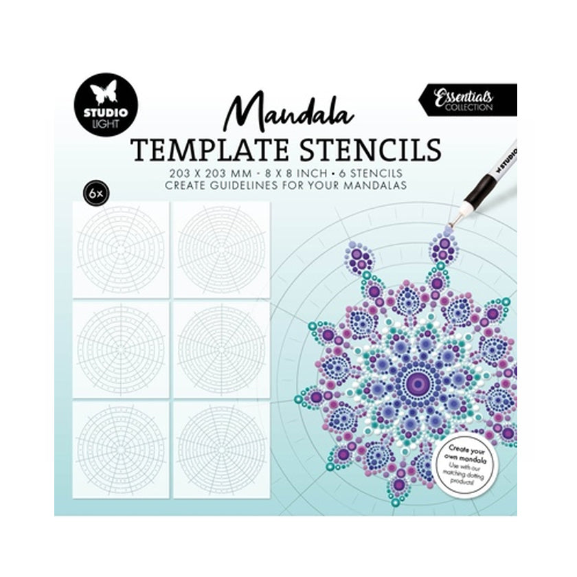 SL-ES-MASK399 mandala template stencils van Studio Light voor hobby, dotting art en mandala tekenen