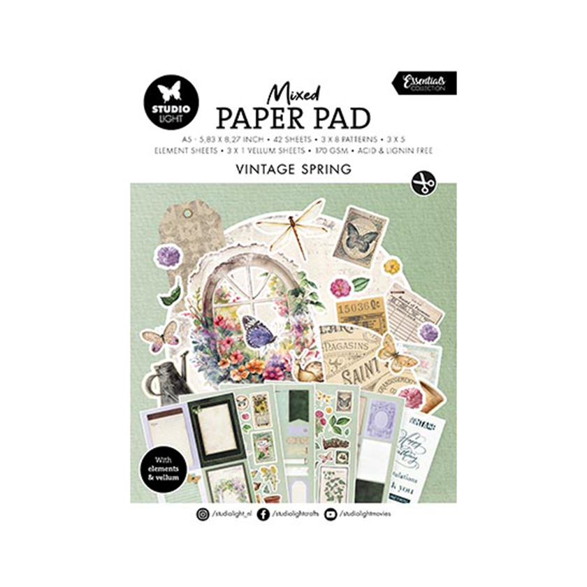 SL-ES-MPP30, Studio light, paper pad,  Vintage spring Essentials, jej hobby
