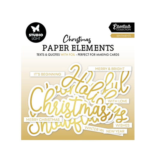 papieren elementen Christmas golden sentiments